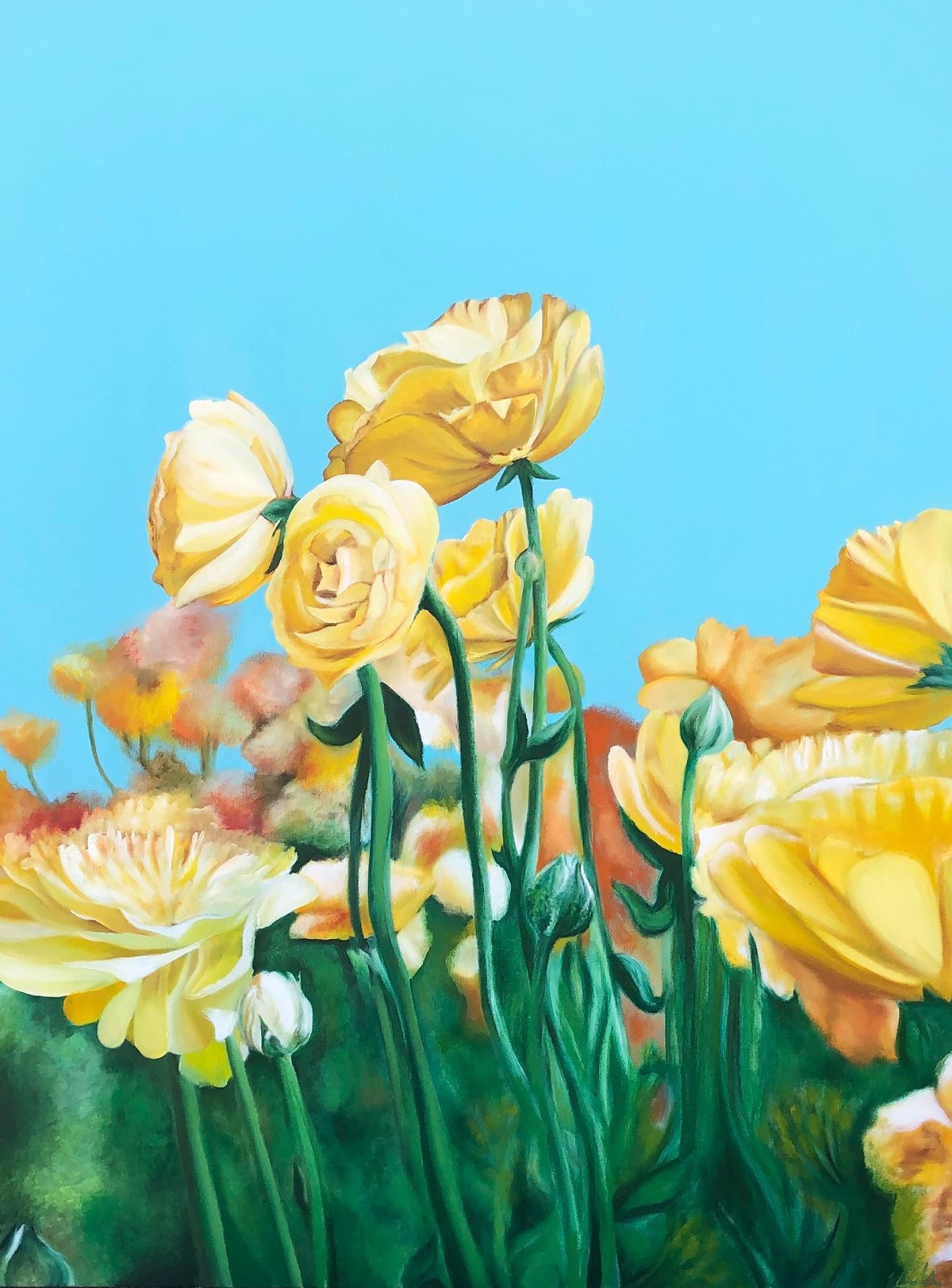 Flower Field landscape painting