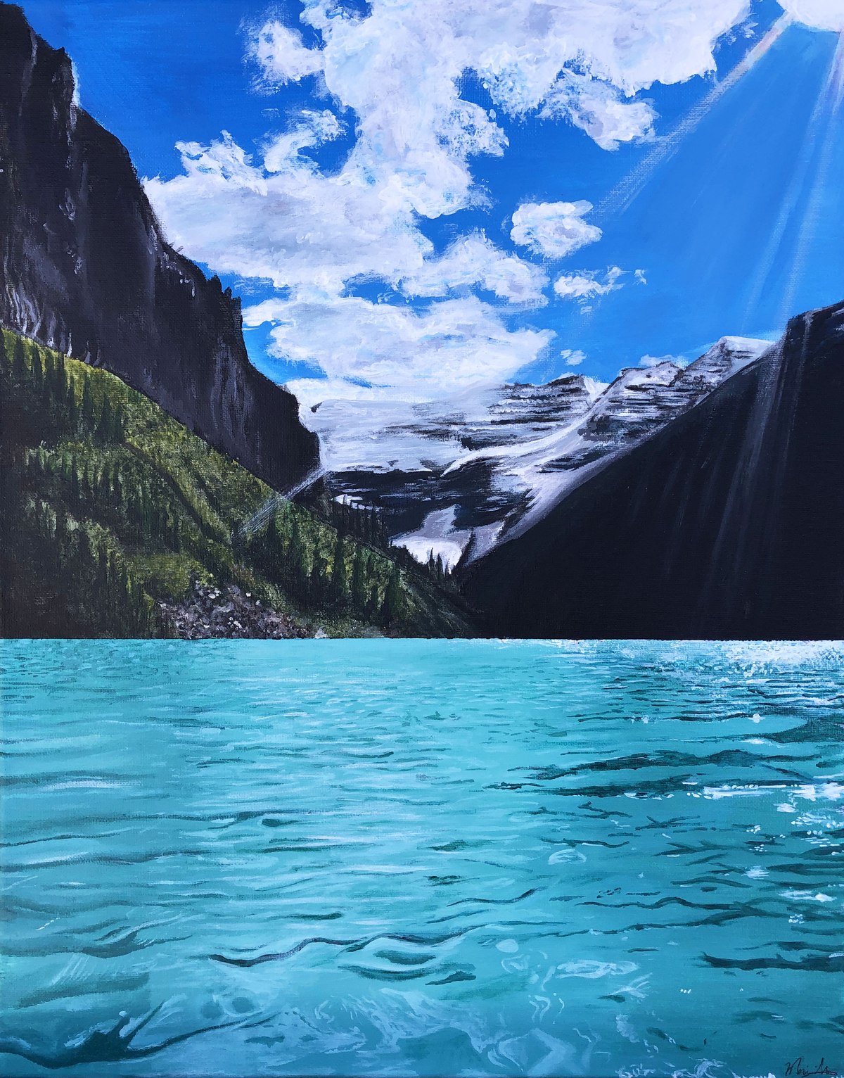 Lake Louise mountain lake painting