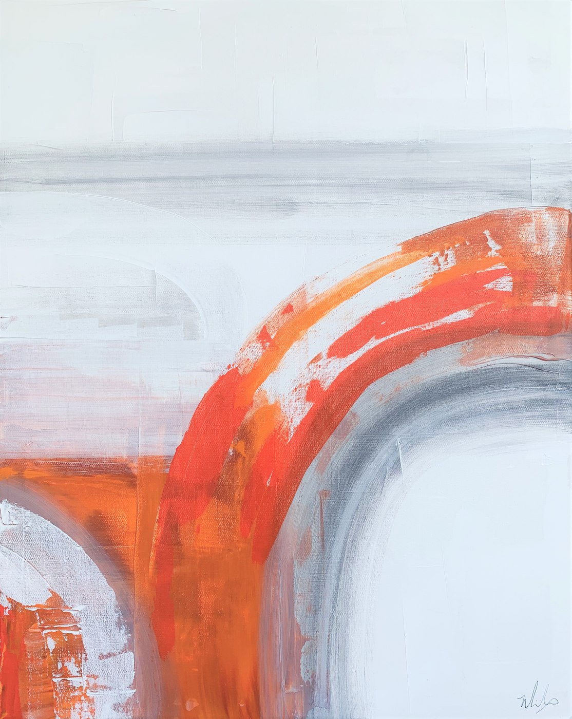 Orange Arc abstract painting