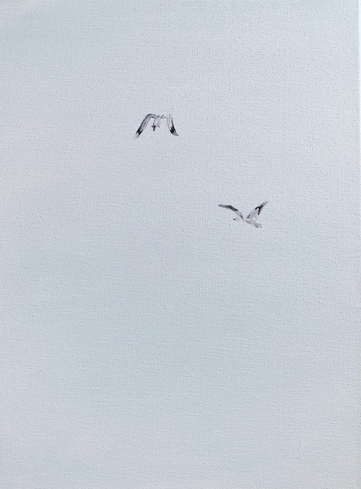 Seagulls in flight painting