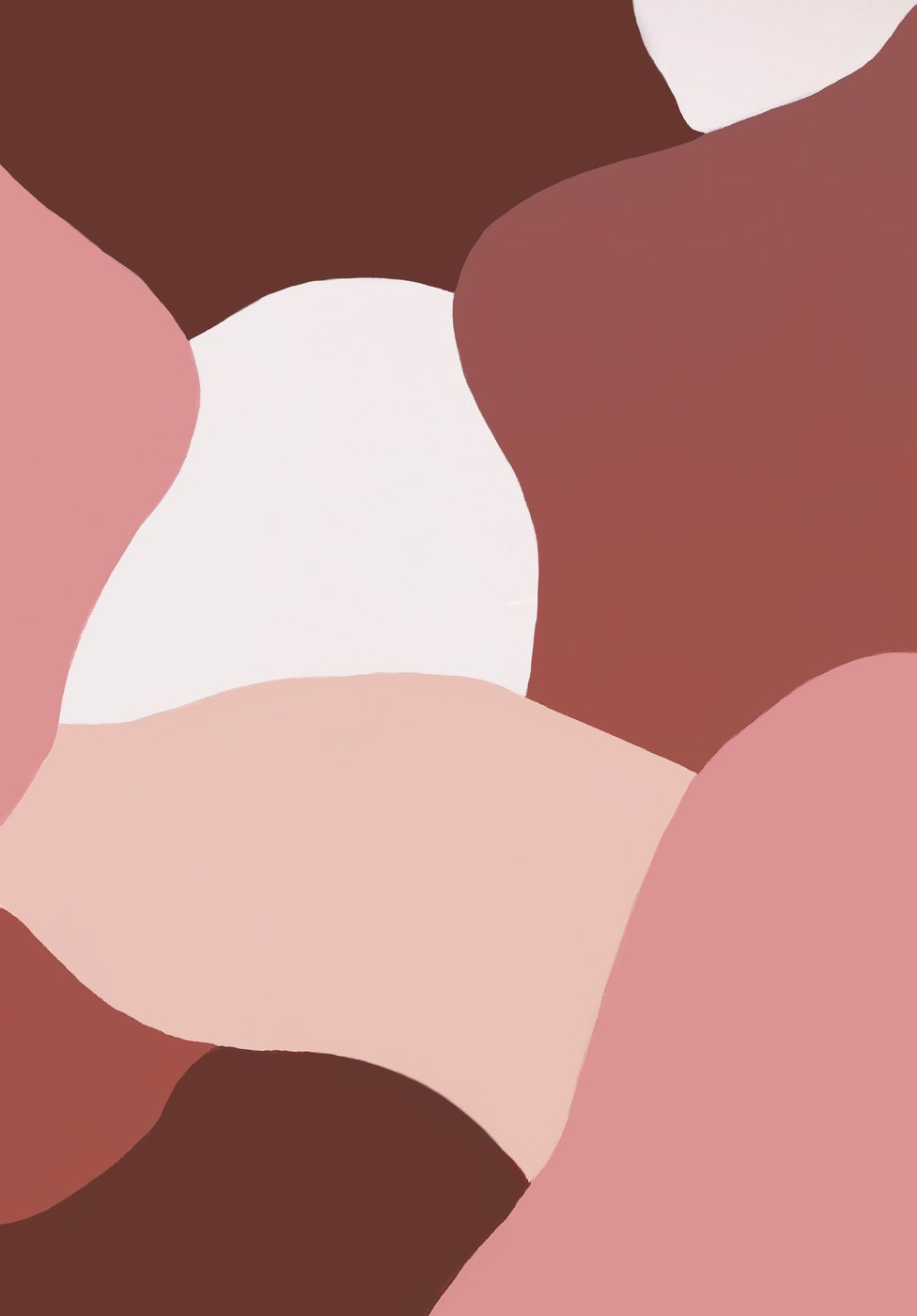 Tones — organic color-block abstract painting in mauve and cream